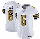 Women's New Orleans Saints #6 Willie Gay White Color Rush Football Stitched Limited Jersey Dzhi,baseball caps,new era cap wholesale,wholesale hats